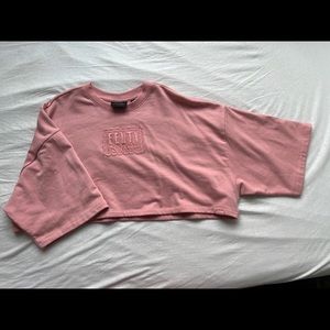 pink puma x fenty cropped sweater